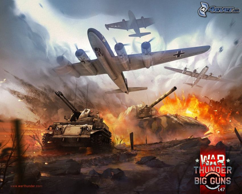 War Thunder, avions, chars, explosion