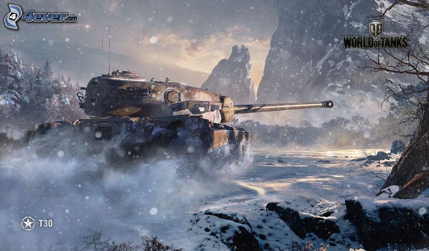 World of Tanks, char, neige