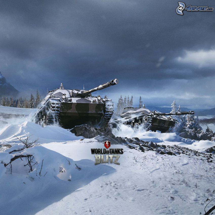 World of Tanks, chars, paysage enneigé