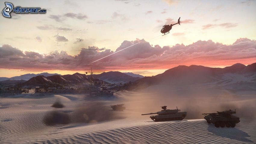 Battlefield 3, désert, chars