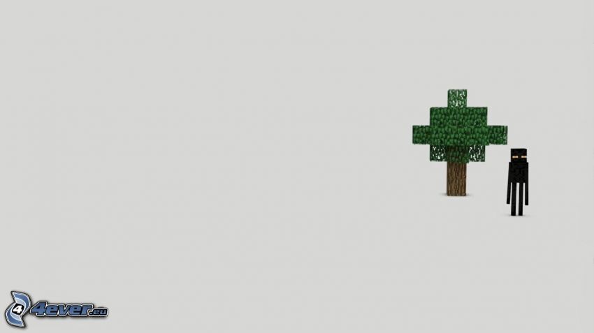 Minecraft, arbre, Enderman