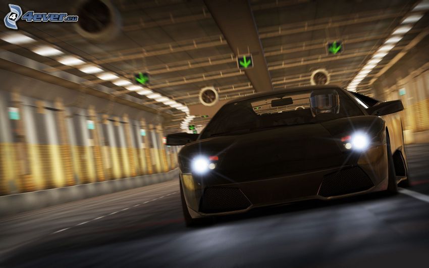Need For Speed, Lamborghini, la vitesse, tunnel