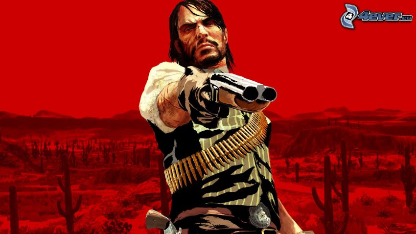 Red Dead Redemption, homme avec un fusil
