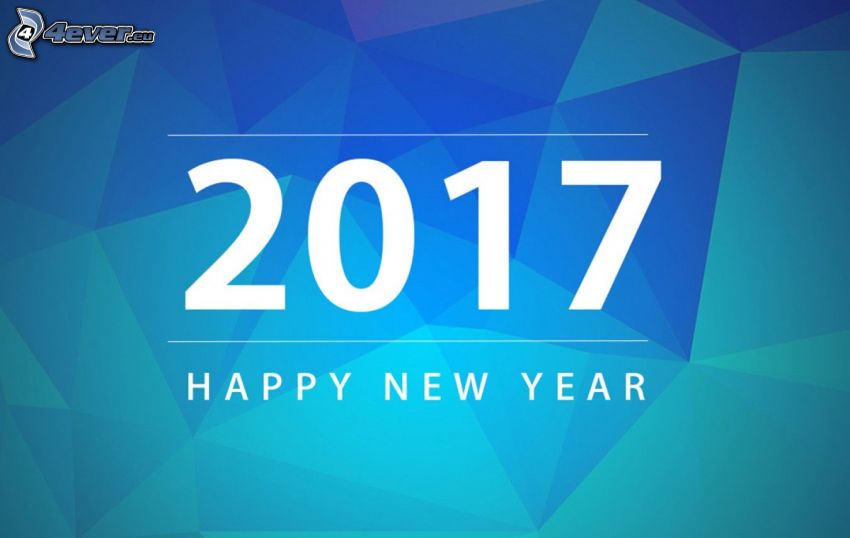 2017, heureuse nouvelle année, happy new year, triangle, fond bleu