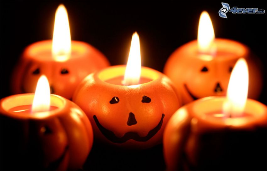 bougies, Citrouilles d'Halloween