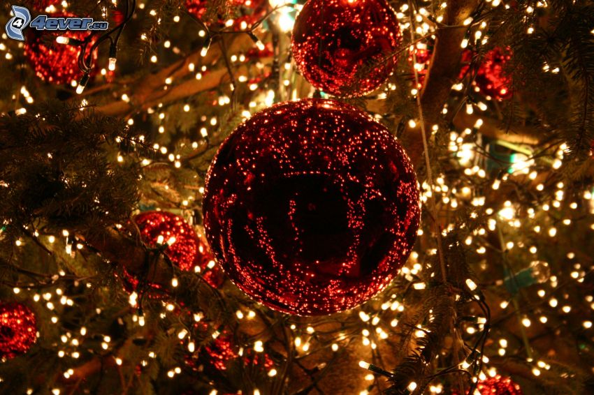 boules de Noël, arbre de Noël