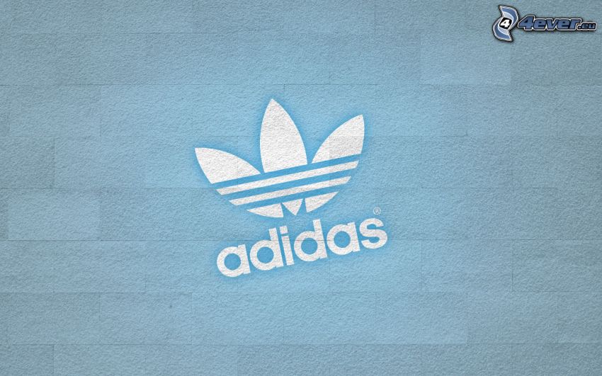 Adidas, fond bleu