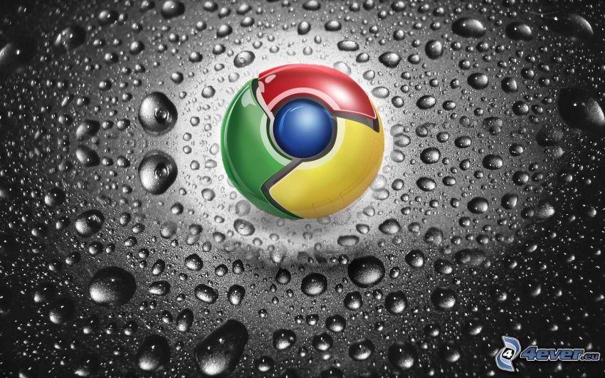 Google Chrome, gouttes d'eau