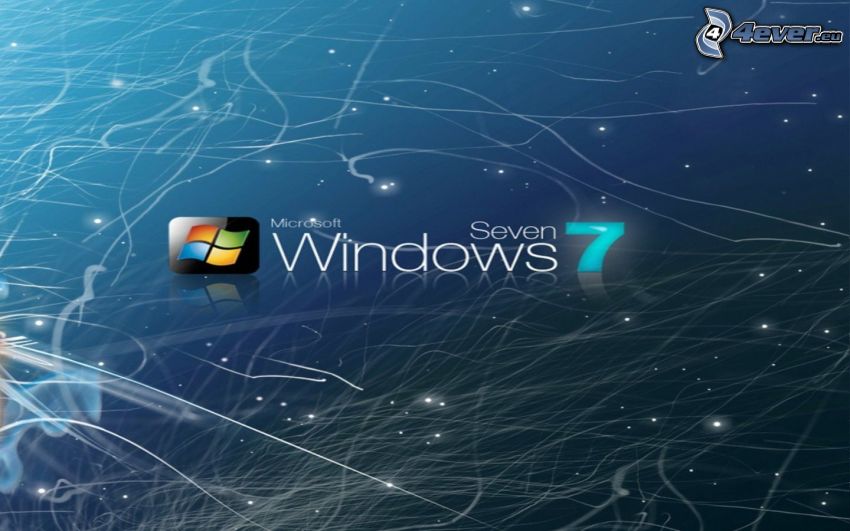 Windows 7, logo, lignes abstraites