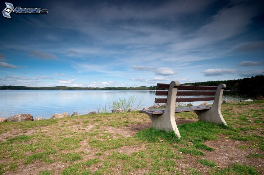 banc près du lac