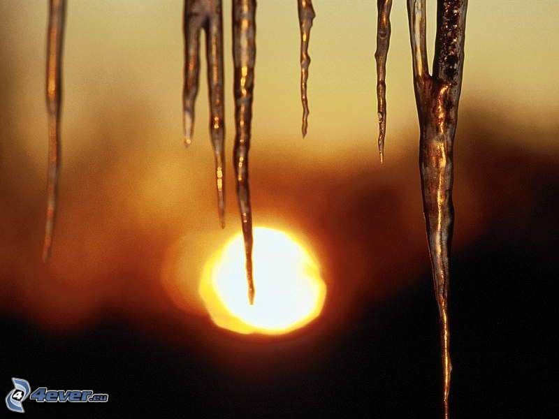 stalactite de glace, soleil