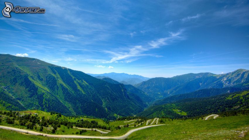 forêts et prairies, montagne, route, serpentines