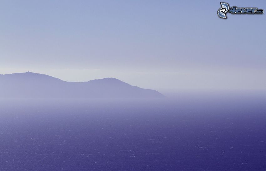 péninsule, mer, brouillard