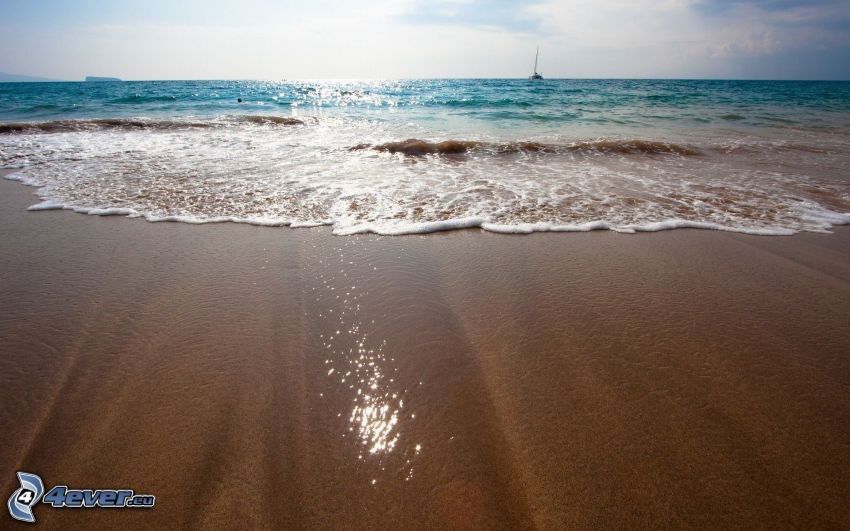 plage de sable, mer
