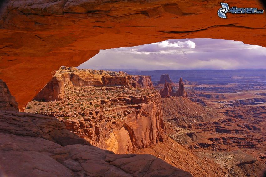 Mesa Arch, porte de roche, vue