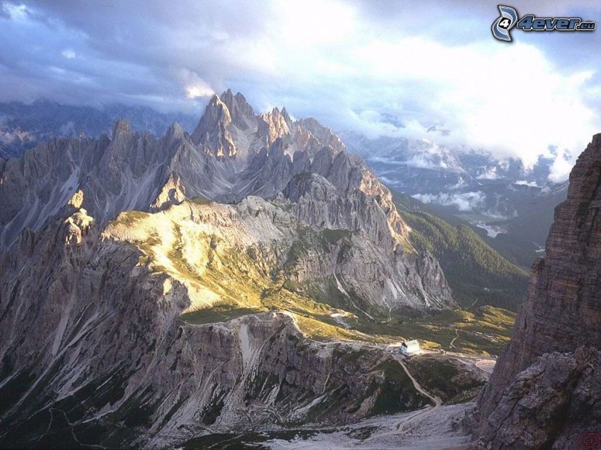 Dolomites, Italie, montagnes, rochers