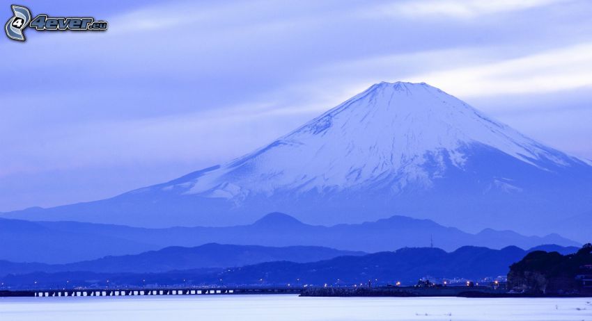 mont Fuji, montagne neige