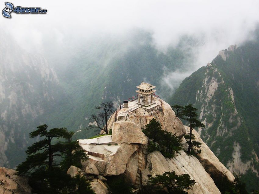 Mount Huang, vue, montagnes rocheuses