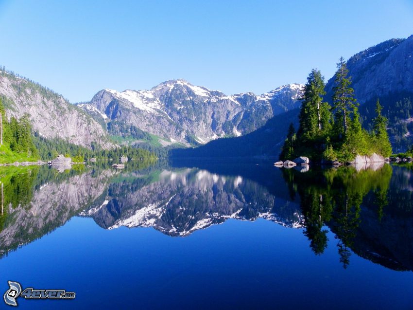 montagnes rocheuses, lac, reflexion