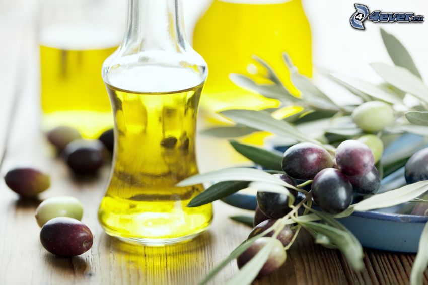 huile d'olive, olives