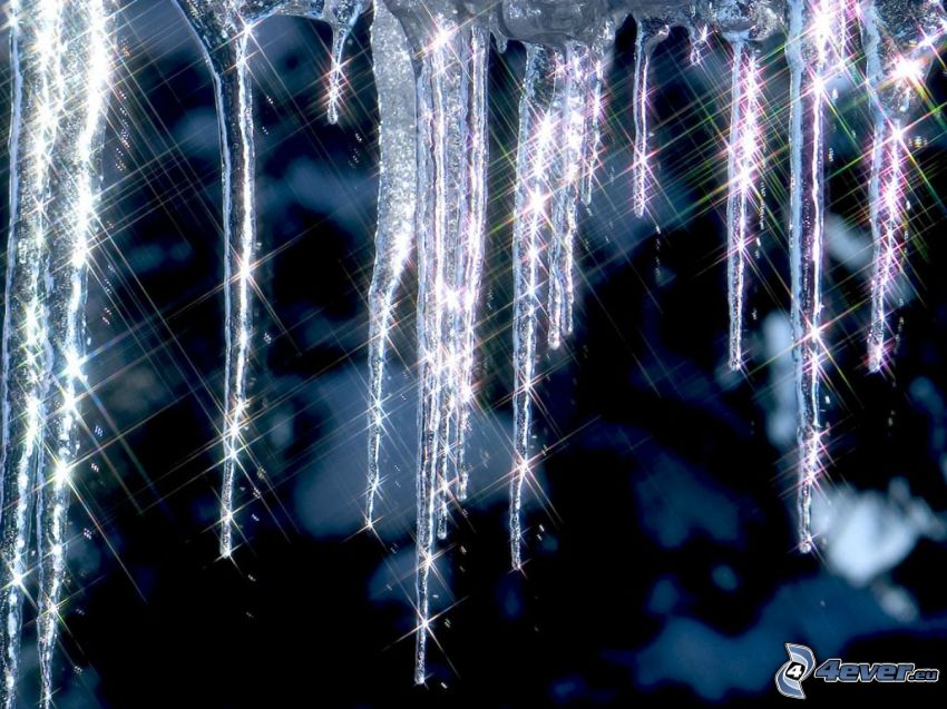 stalactite de glace, brillance
