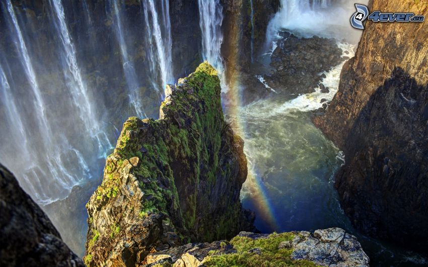 Victoria Falls, rochers, arc en ciel