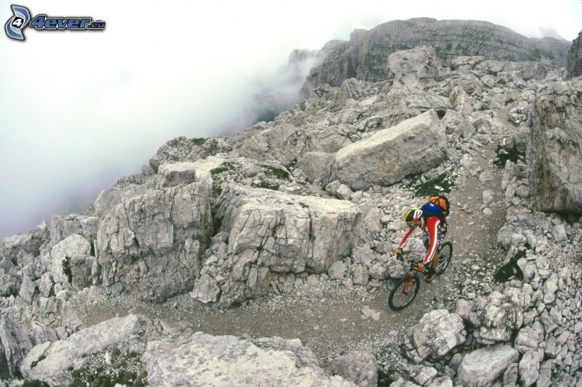 mountainbiking, le cyclisme, rochers