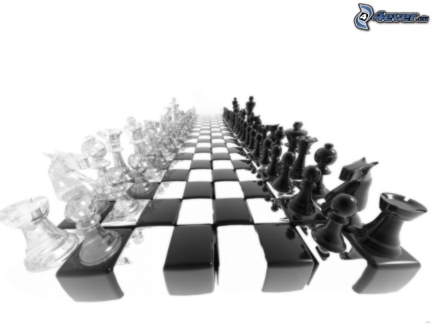 échecs, échiquier, noir et blanc