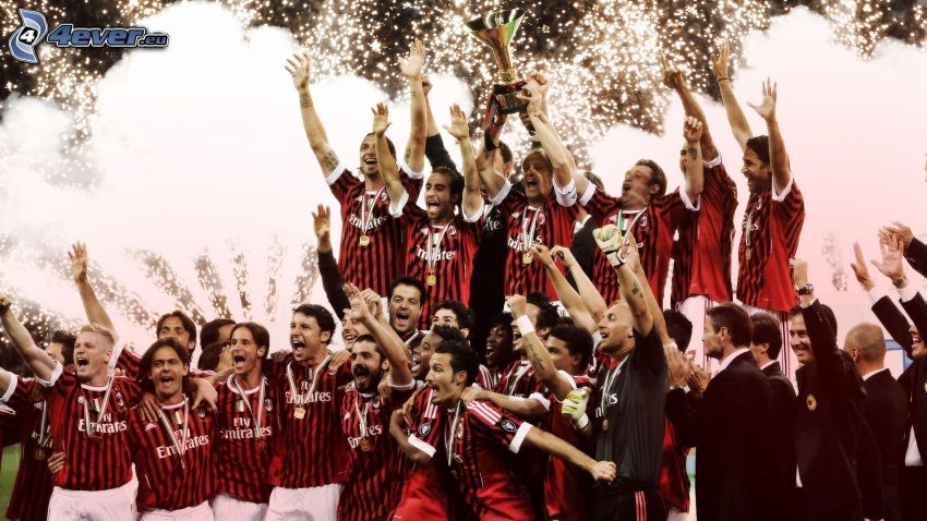 AC Milan, équipe de football, vainqueur, joie