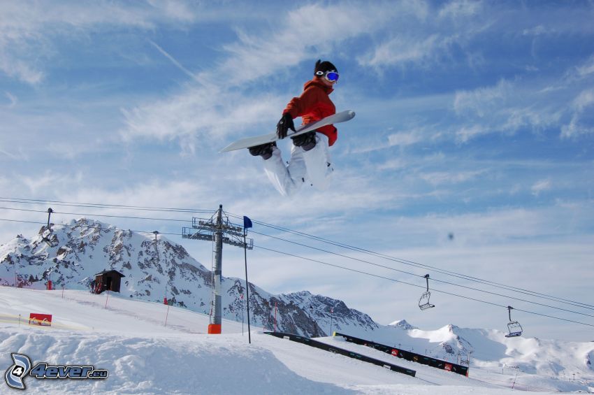 snowboard saut, ski ascenseur