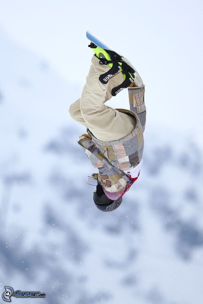 snowboarding, saut, acrobatie