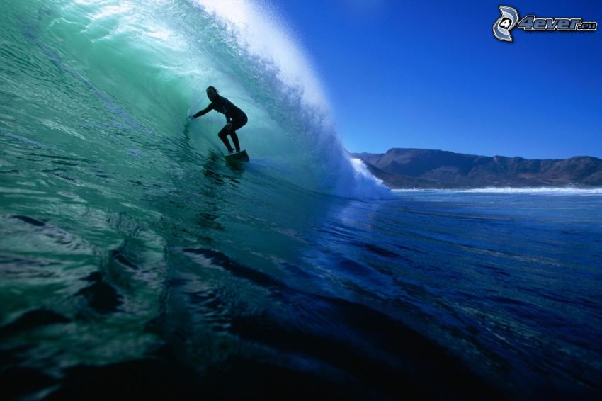 surf, vague, mer