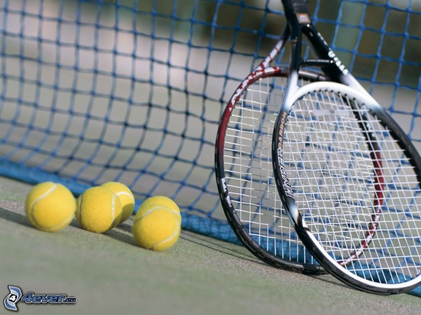 tennis, balle, raquette