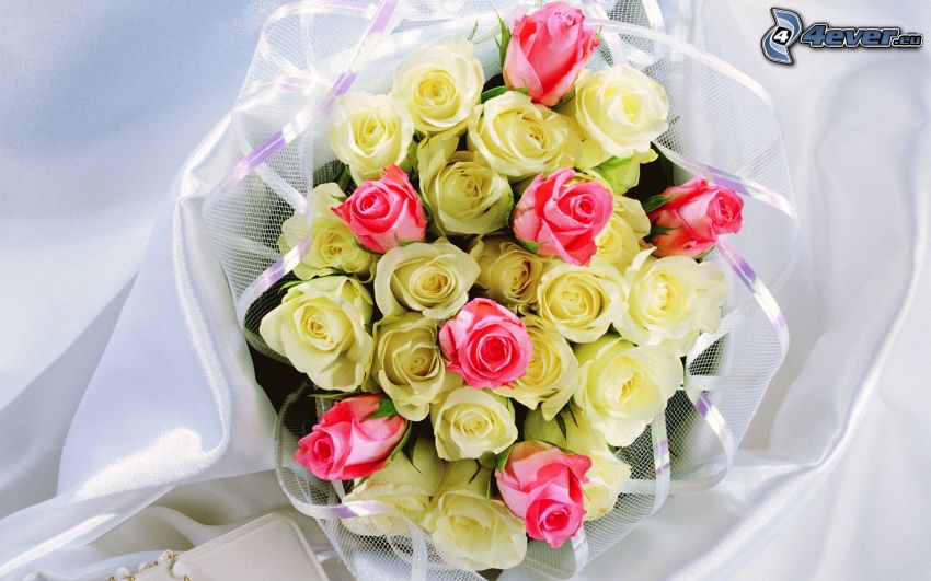bouquet de roses, bouquet de mariage