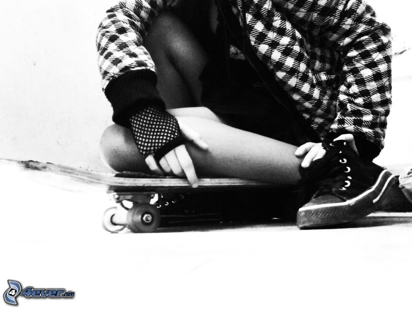 skateboard, fille