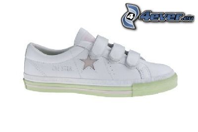 one star, chaussure de tennis blanche, étoile