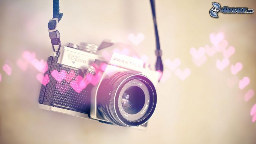 appareil photo, cœurs