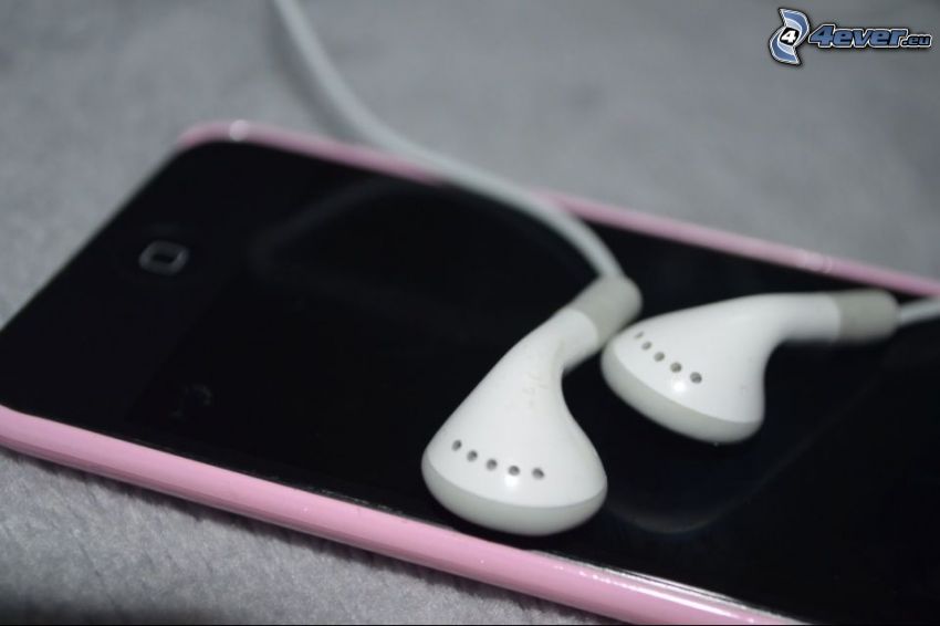 écouteurs, mobile, iPhone