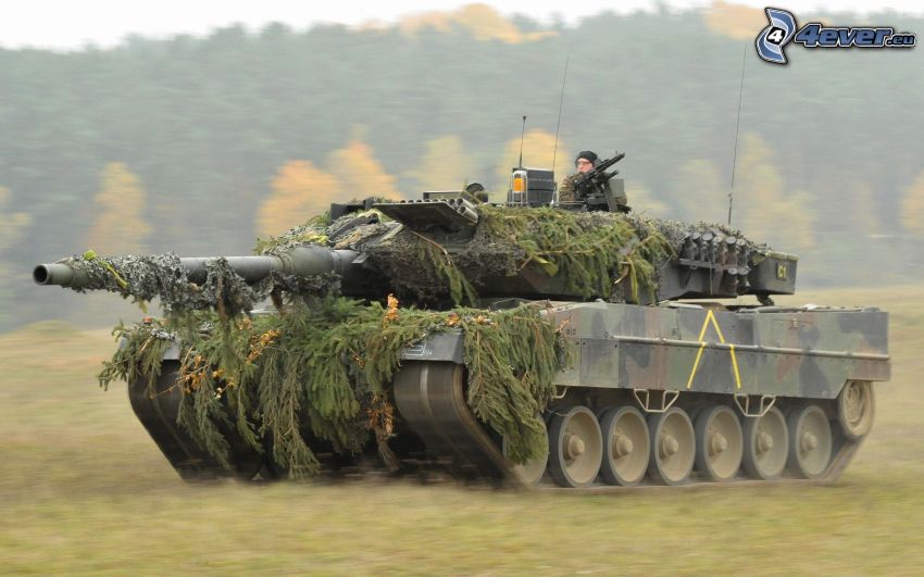 Leopard 2, char, la vitesse, camouflage
