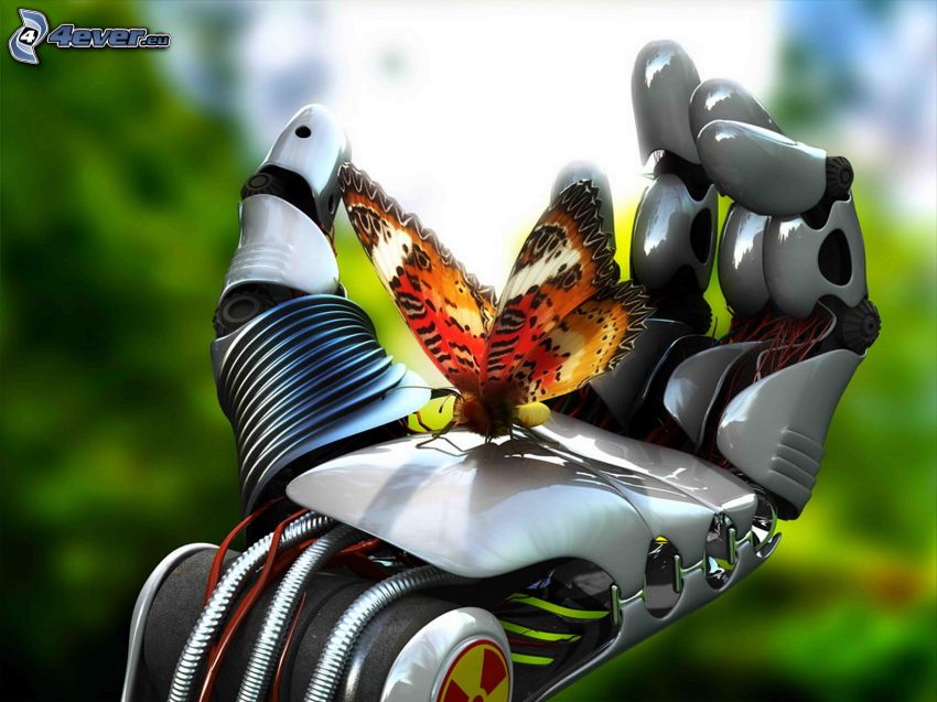 papillon, bras mécanique, robot