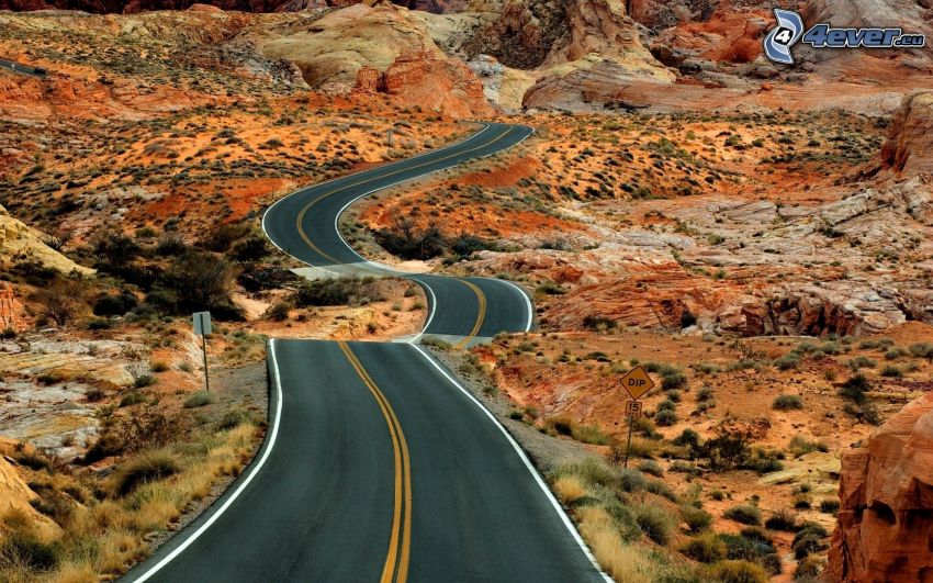 route, désert, USA