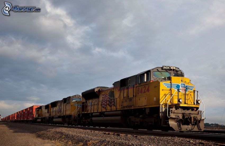 locomotive, Union Pacific, train de marchandises