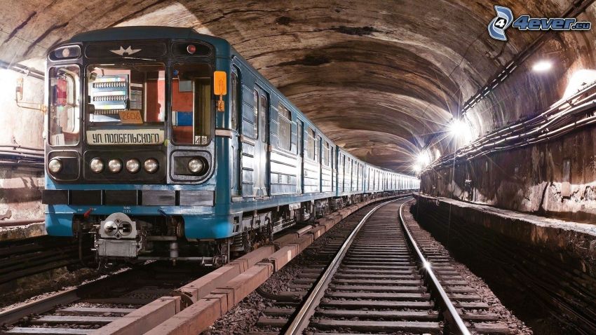 métro, le tunnel de chemin de fer, rails