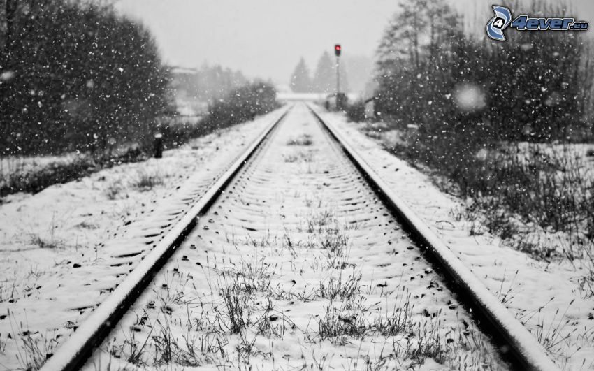 rails, neige