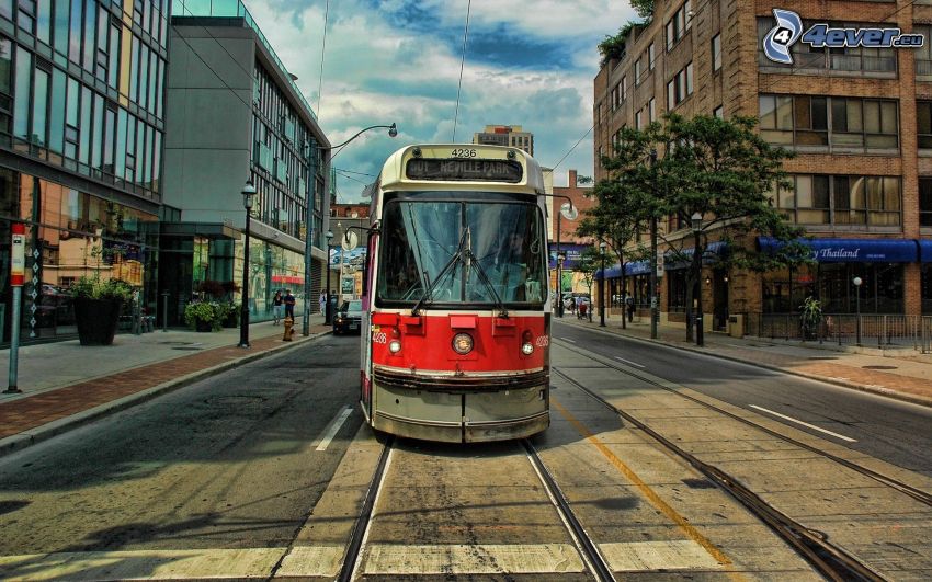 tramway, rue, HDR