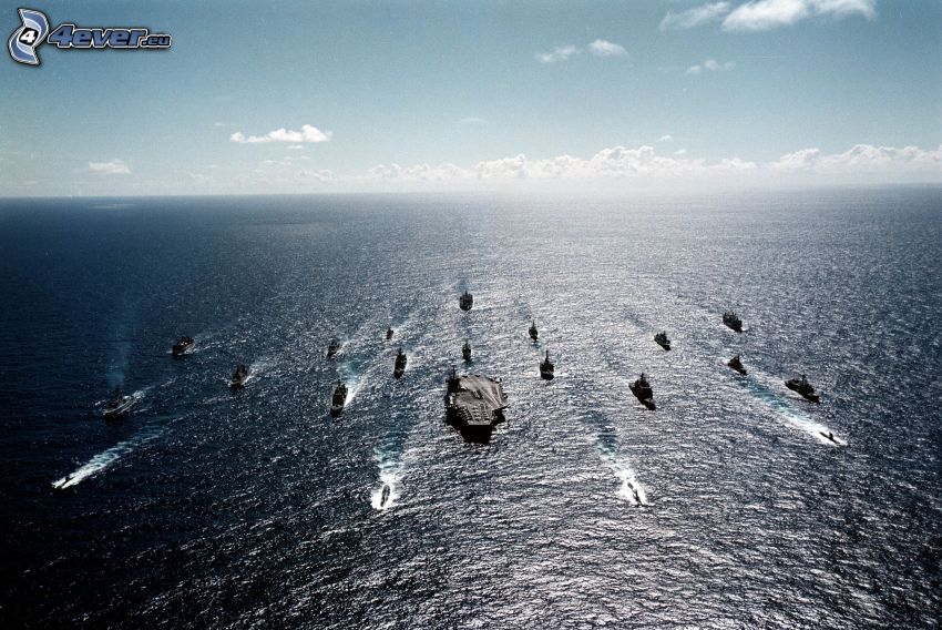 U.S. Navy, navires, porte-avions, mer