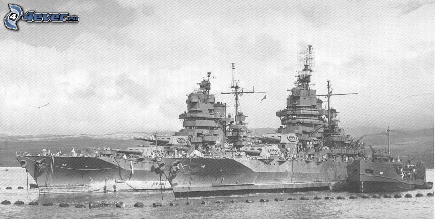 USS Idaho, photo noir et blanc
