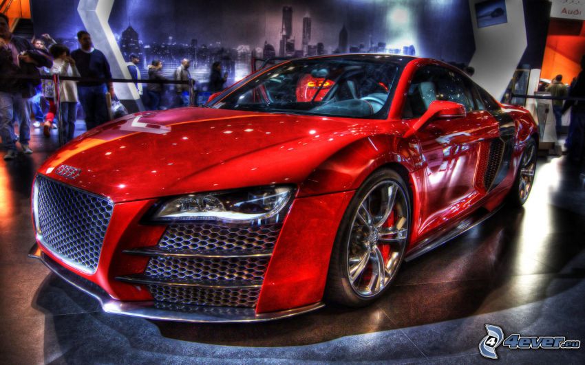 Audi R8, exposition, HDR