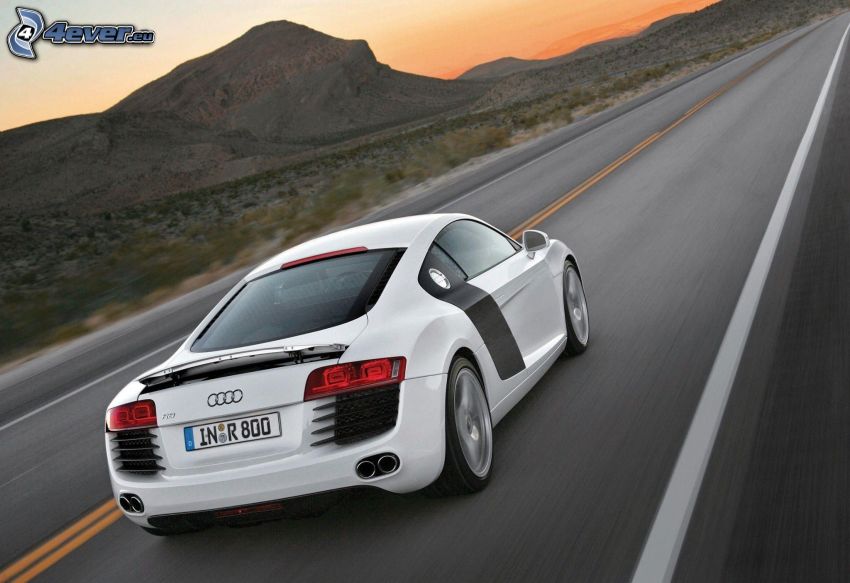 Audi R8, la vitesse, route droite