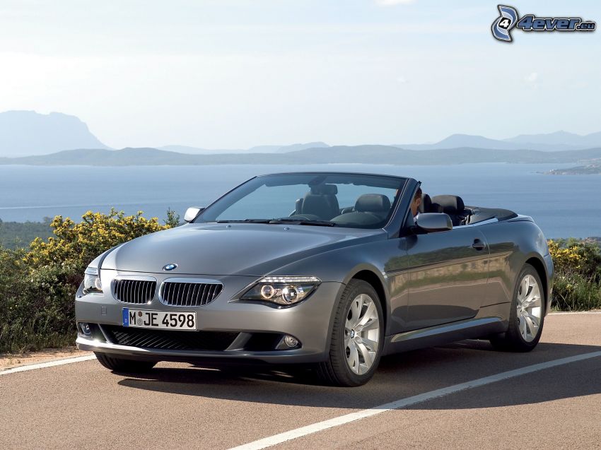 BMW 6 Series, cabriolet, route, mer